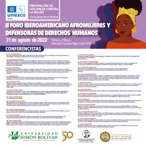 Agenda II Foro Iberoamericano Afromujeres y Defensoras de Derechos Humanos